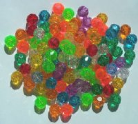 100 10mm Acrylic Transparent Faceted Mix